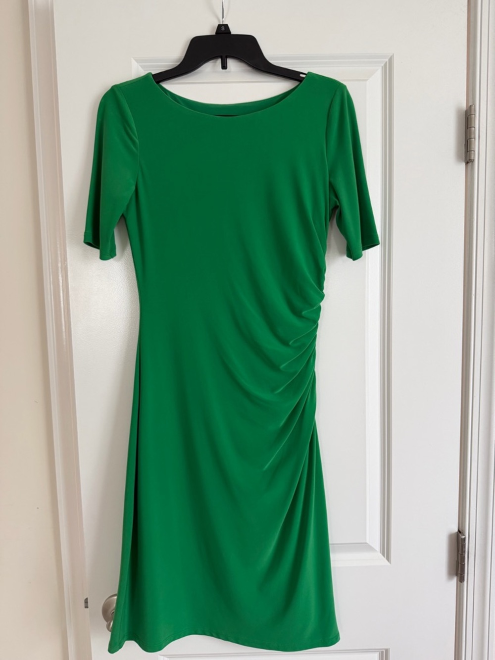 Jones New York Emerald Green Ruched Midi Dress